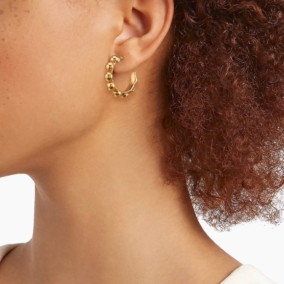 SYLVIA TOLEDANO Boucles D'oreilles Mini Creole 22K Gold Plated Hoops - Picture 4 of 8